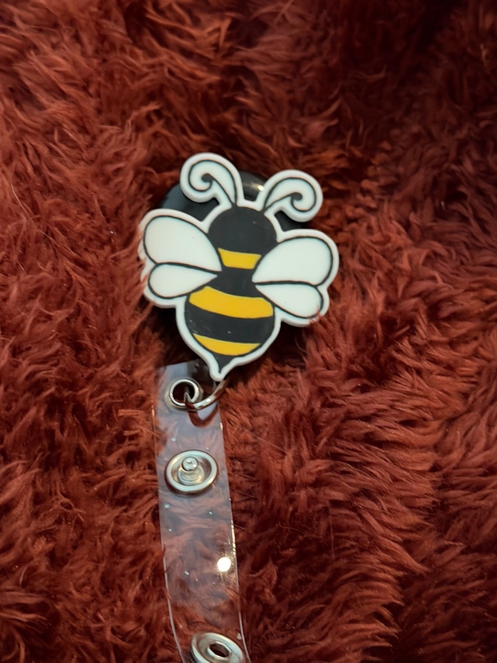 Cute Bee Badge Reel - Yellow and Black Accessory